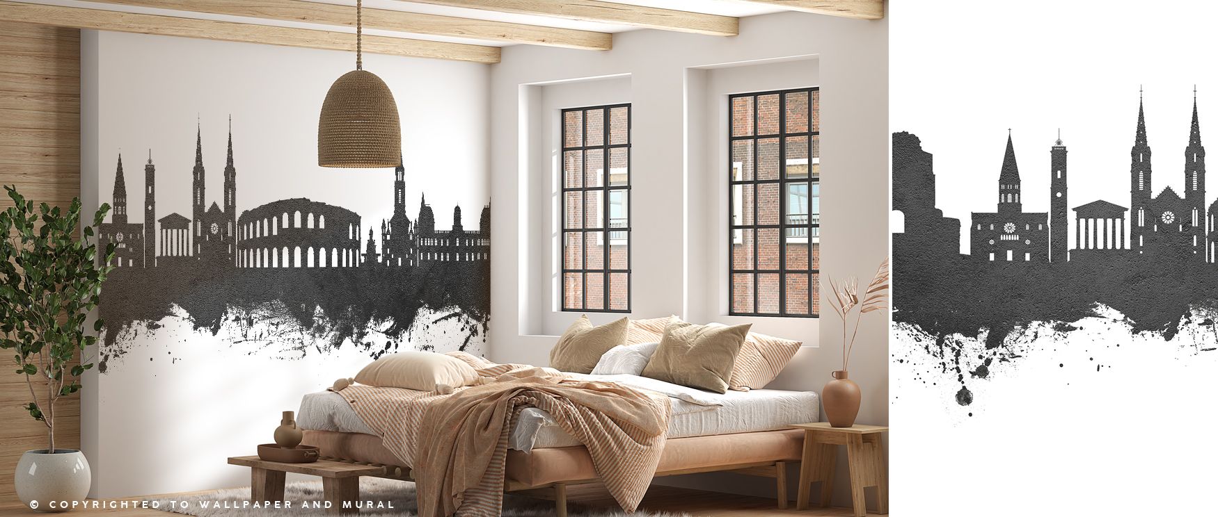 Bold resonance is expressed in the Nîmes France Skyline Black & White Wallpaper as iconic imagery sustains rhythm, enhancing restful bedrooms or lively offices with atmosphere, cultural resonance, and decorative refinement that glow with artistry. 