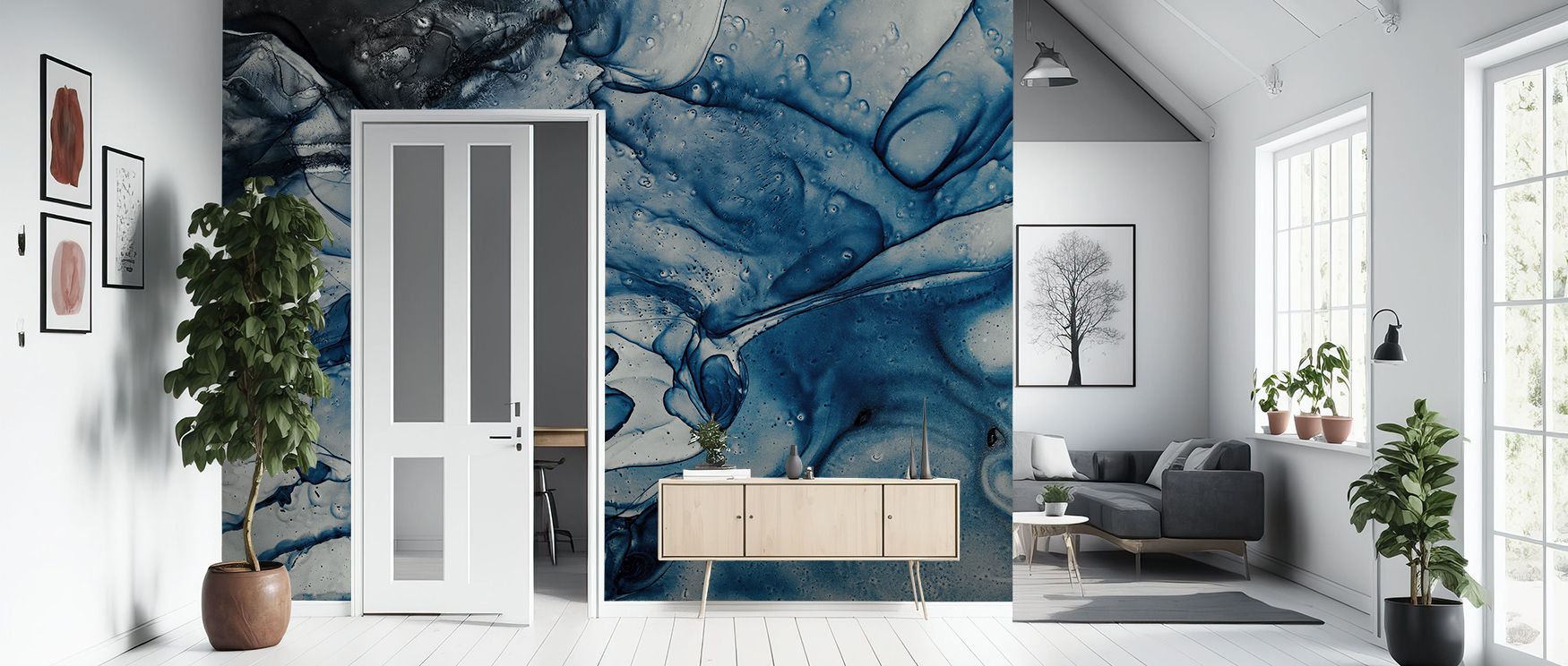Timeless artistry is displayed in the Oily Feels Wallpaper as liquid contours enrich surfaces, enriching restful bedrooms or stylish offices with atmosphere, cultural resonance, and decorative refinement that glow with sophistication. 