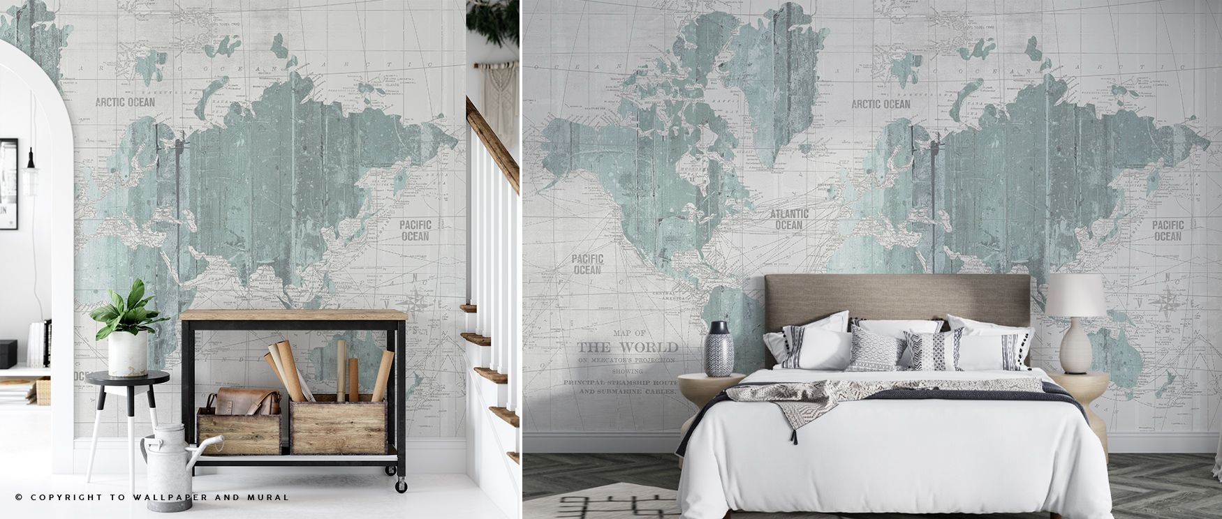 Distinct brilliance characterizes the Old World Map Mint Gray Wallpaper as cartographic artistry enriches walls with depth, enhancing restful bedrooms or stylish offices with atmosphere, decorative refinement, and cultural resonance that glow with eleganc