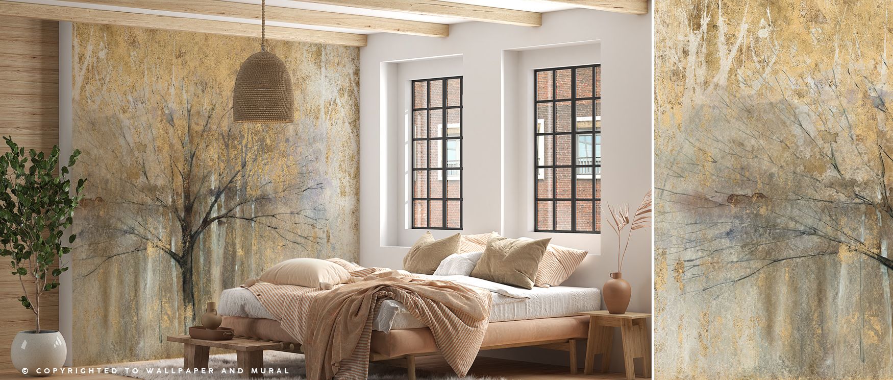 Decorative harmony defines the Open Arms Wallpaper as open motifs enrich imagery, enriching restful bedrooms or inviting living rooms with atmosphere, cultural resonance, and artistic resonance that glow with balance. 