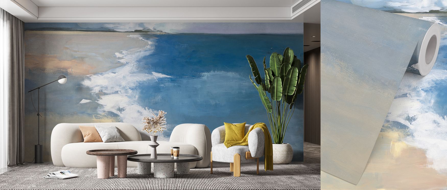 Artistic resonance appears in the Open Shoreline Wallpaper as coastal tones enrich design, enriching restful bedrooms or creative offices with atmosphere, cultural resonance, and decorative refinement that glow with serenity. 