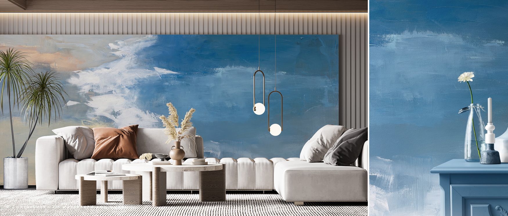 Luminous refinement defines the Open Shoreline Wallpaper as waves sustain depth, enriching restful bedrooms or lively living rooms with atmosphere, cultural resonance, and decorative refinement that glow with sophistication. 