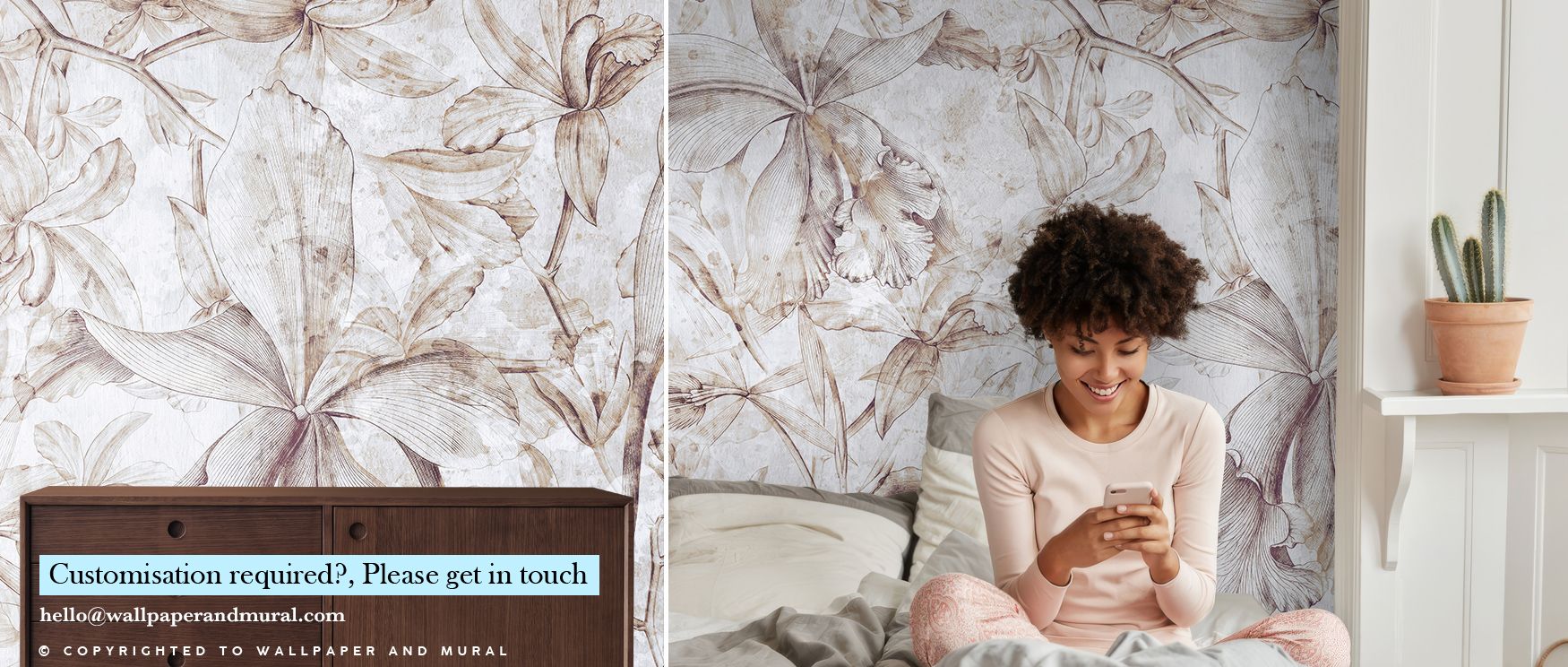 Shadows within Orchids Sketch Wallpaper deepen contours, enhancing the sketched orchids with thoughtful texture. The monochrome essence ensures adaptability, transforming spaces into galleries of natural charm, perfect for quiet living rooms or elegant be