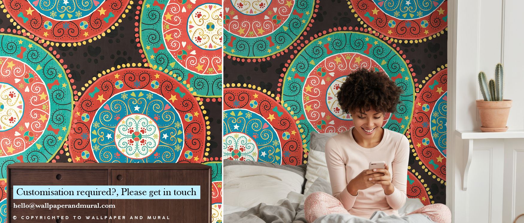 Patterns of Otomi Dogs VI Dark Wallpaper showcase expressive canine shapes, their repetition creating rhythm across surfaces. The interplay between dark backgrounds and bold figures highlights artistry, adding cultural atmosphere to bedrooms or unique lou