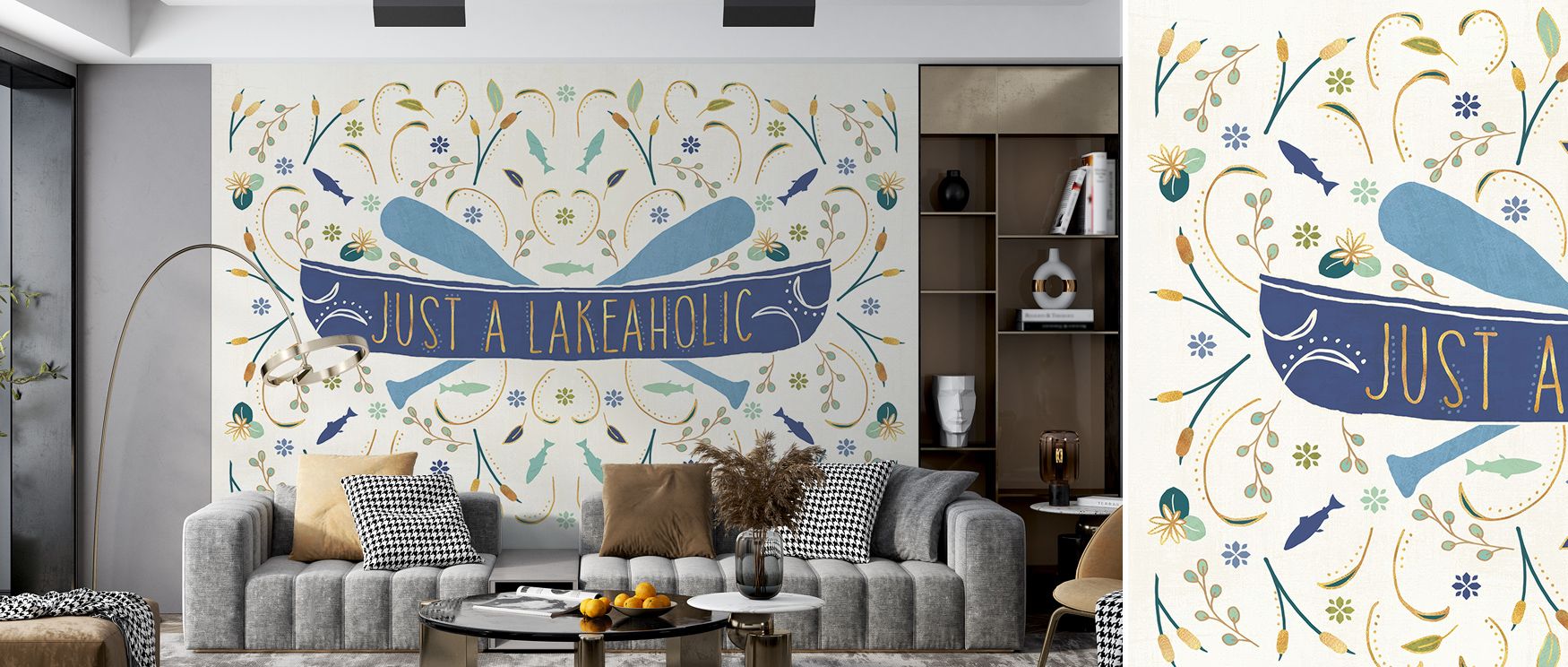 Otomi Lake I Wallpaper radiates folkloric vitality through layered motifs, where symbols of water and life coexist. This design transforms walls into cultural celebrations, giving bedrooms or lounge spaces atmosphere of artistry and heritage.