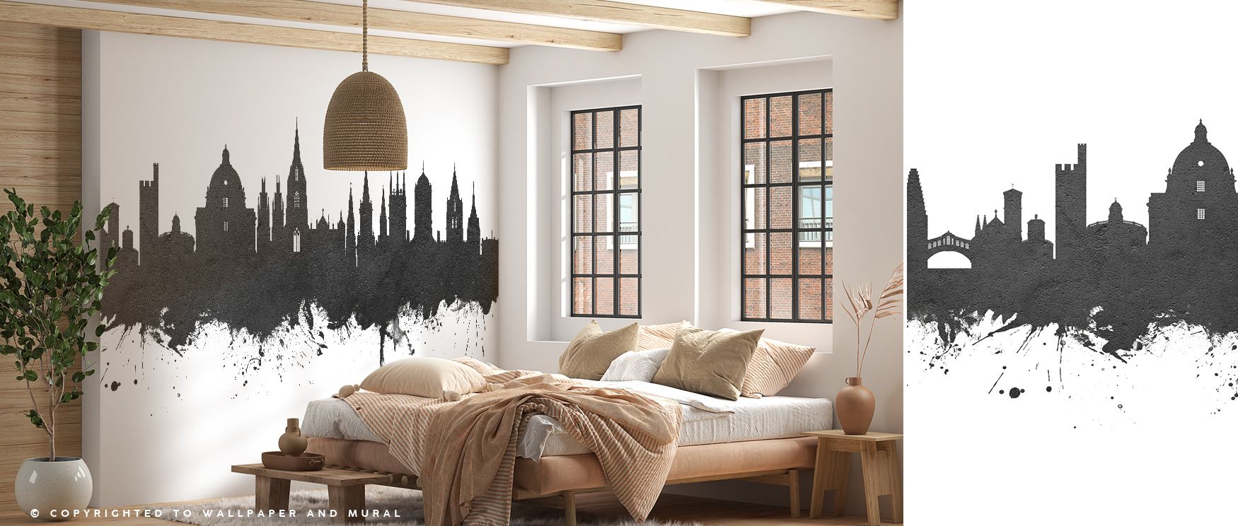 The Oxford England Skyline Black & White Wallpaper highlights grandeur of architecture through clear contrasts. Buildings rise with elegance, creating skyline that carries cultural resonance into bedrooms or refined living rooms.