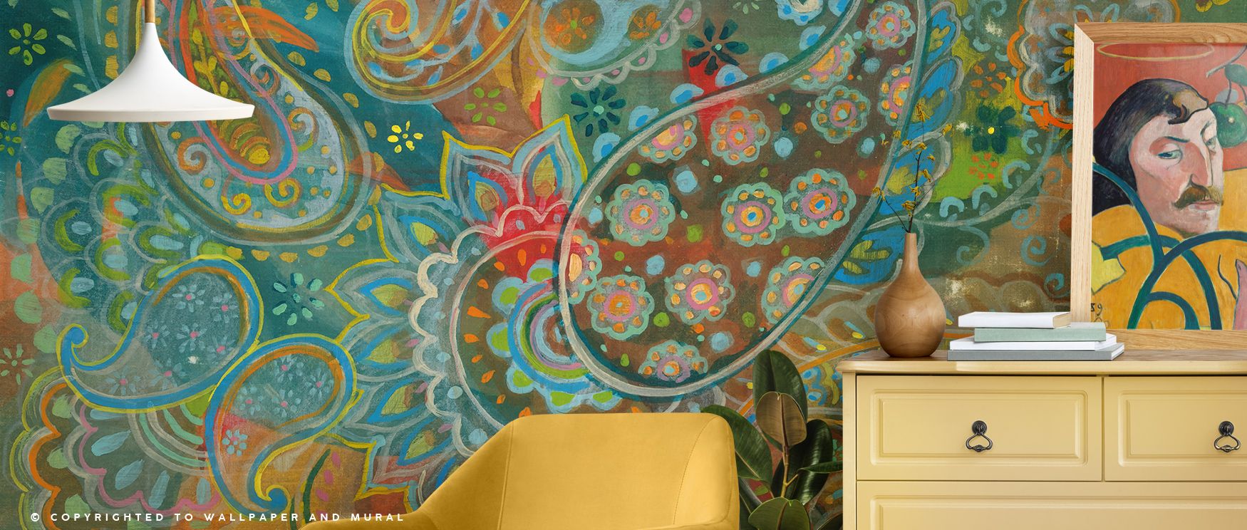 Paisley Universe Wallpaper brings visual harmony to walls through spiraling motifs and layered curves. Each element resonates with cultural significance, filling bedrooms or lounges with ornate sophistication. 