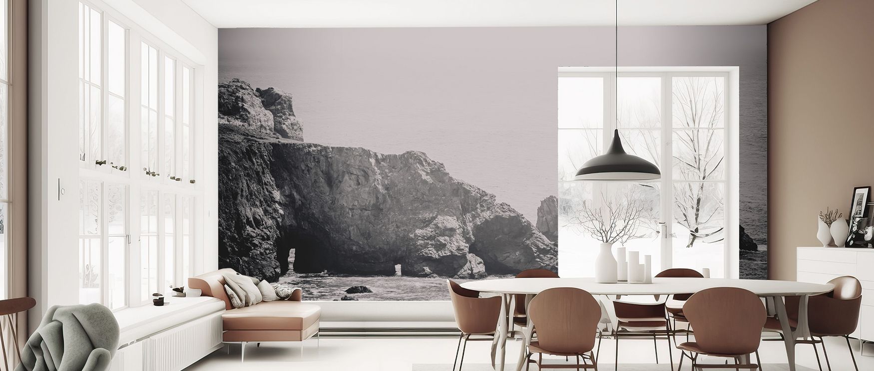 The Passing Cove Wallpaper celebrates poetic horizons, where water flows into infinite skies. Its quiet design transforms interiors into balanced retreats, enriching bedrooms or living rooms with serene maritime presence and calming beauty that enhances s