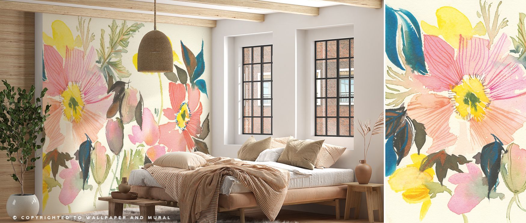 Pastel Garden Wallpaper unfolds with delicate flowers painted in muted tones. Each detail enhances interiors with reflective beauty, filling bedrooms or intimate dining spaces with gentle balance and floral serenity. The imagery creates sanctuaries of sof