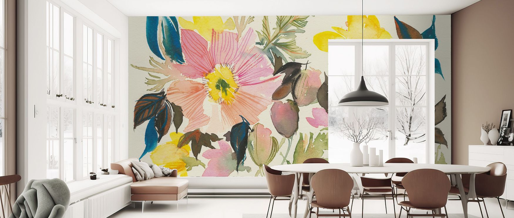 Pastel Garden Wallpaper radiates timeless serenity as blossoms form rhythm of balance. The design enriches walls with elegance, enhancing bedrooms or living rooms with poetic charm, floral beauty, and atmosphere of enduring calm refinement.