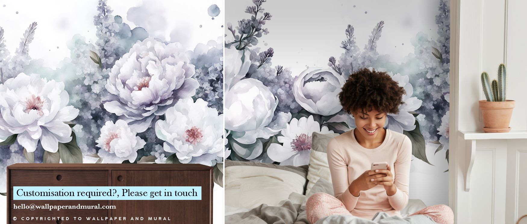 Peony Melody Romantic Wallpaper embodies timeless charm as flowers repeat in harmonious rhythm. Its imagery radiates quiet elegance, filling interiors with softness and composure. Bedrooms or living rooms glow with floral presence, enriched by atmosphere 