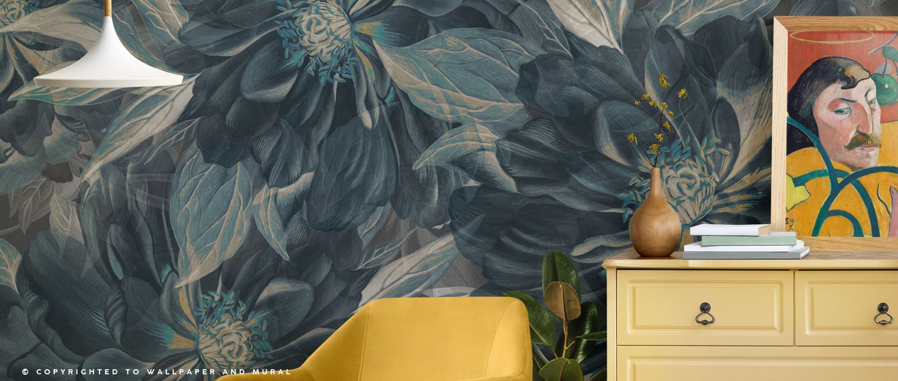 Peony Study – Midnight Teal Wallpaper embodies subtle strength through blossoms glowing against depth of teal. Its imagery enriches interiors with serenity and refinement, filling bedrooms or living rooms with calm atmosphere where floral artistry and tim