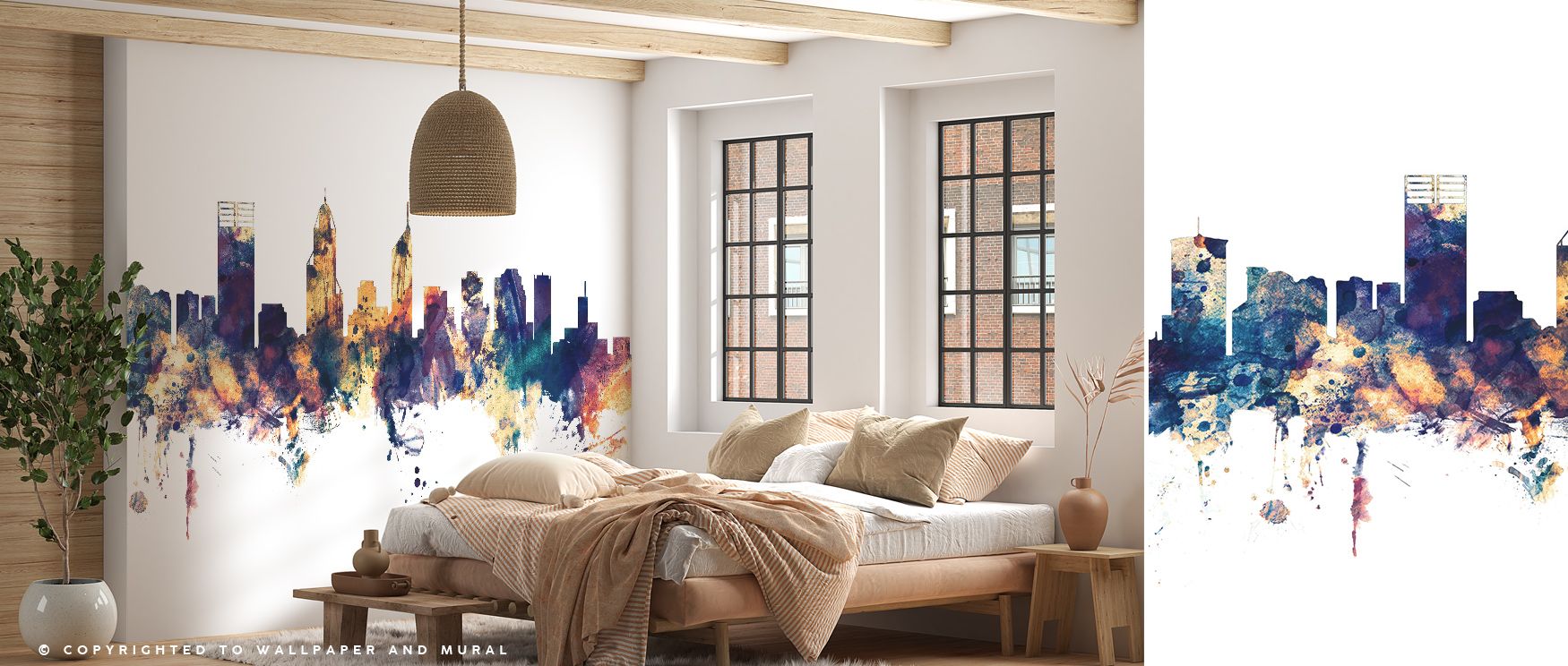 The Perth Australia Skyline Blue & Bronze Wallpaper radiates cultural pride as rooftops glow across deep tones. Its imagery enriches interiors with atmosphere of sophistication, making bedrooms or dining rooms resonate with timeless charm where architectu