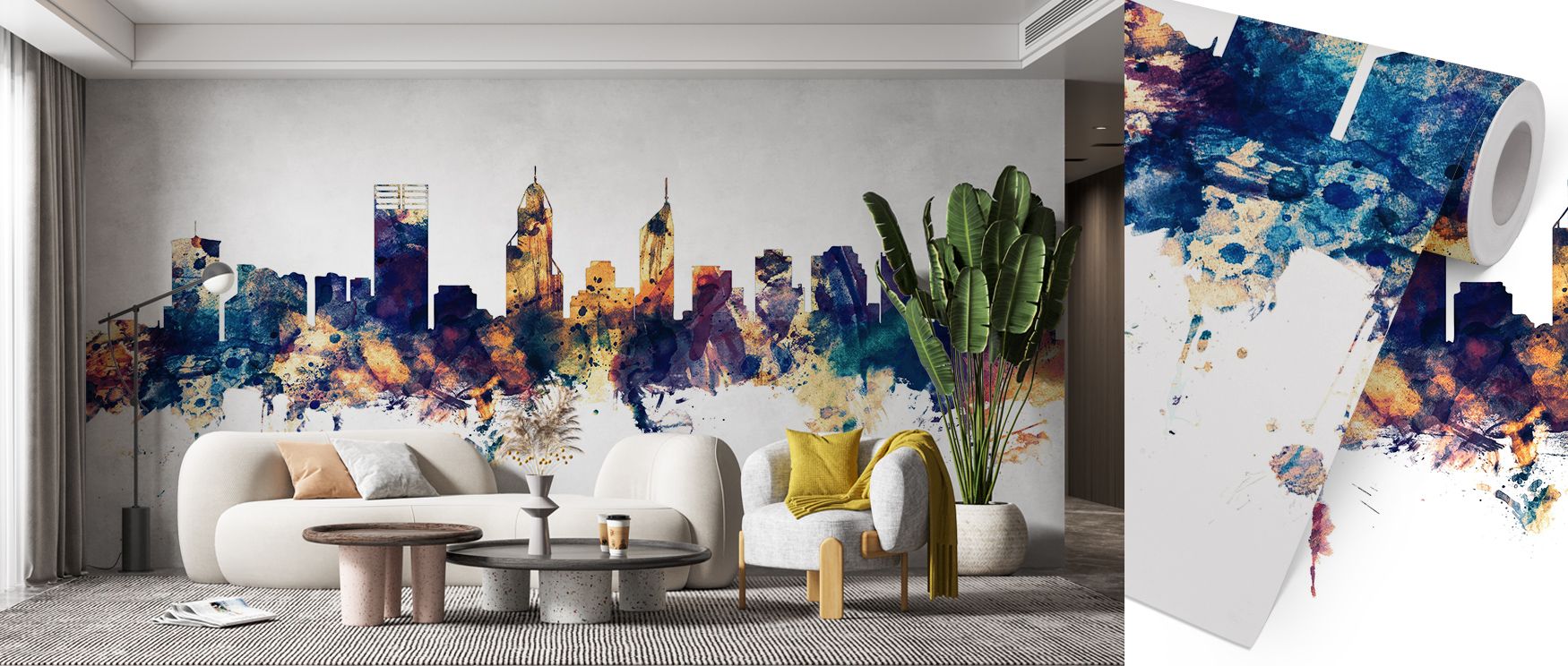 Every contour of Perth Australia Skyline Blue & Bronze Wallpaper reflects architectural elegance in luminous tones. Its imagery enriches interiors with cultural charm, transforming bedrooms or living rooms into sanctuaries of sophistication where artistry
