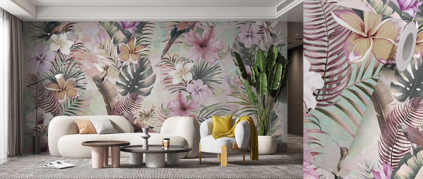 Pink Exotic Vibes Wallpaper radiates cultural rhythm as patterns shine across luminous pink backgrounds. Its design enriches interiors with playful movement, filling bedrooms or living rooms with spirit of celebration. The motifs add depth and charm, crea