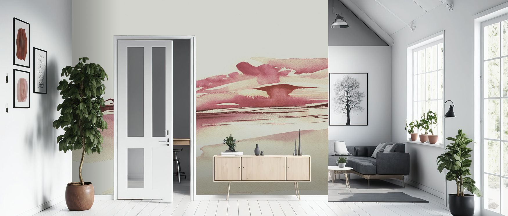 Softly layered hues define Pink Sunset Wallpaper, where luminous gradients expand across horizons. Its imagery enhances interiors with elegance and calm rhythm, enriching bedrooms or lounges with serenity. Each wall becomes poetic retreat where natural be