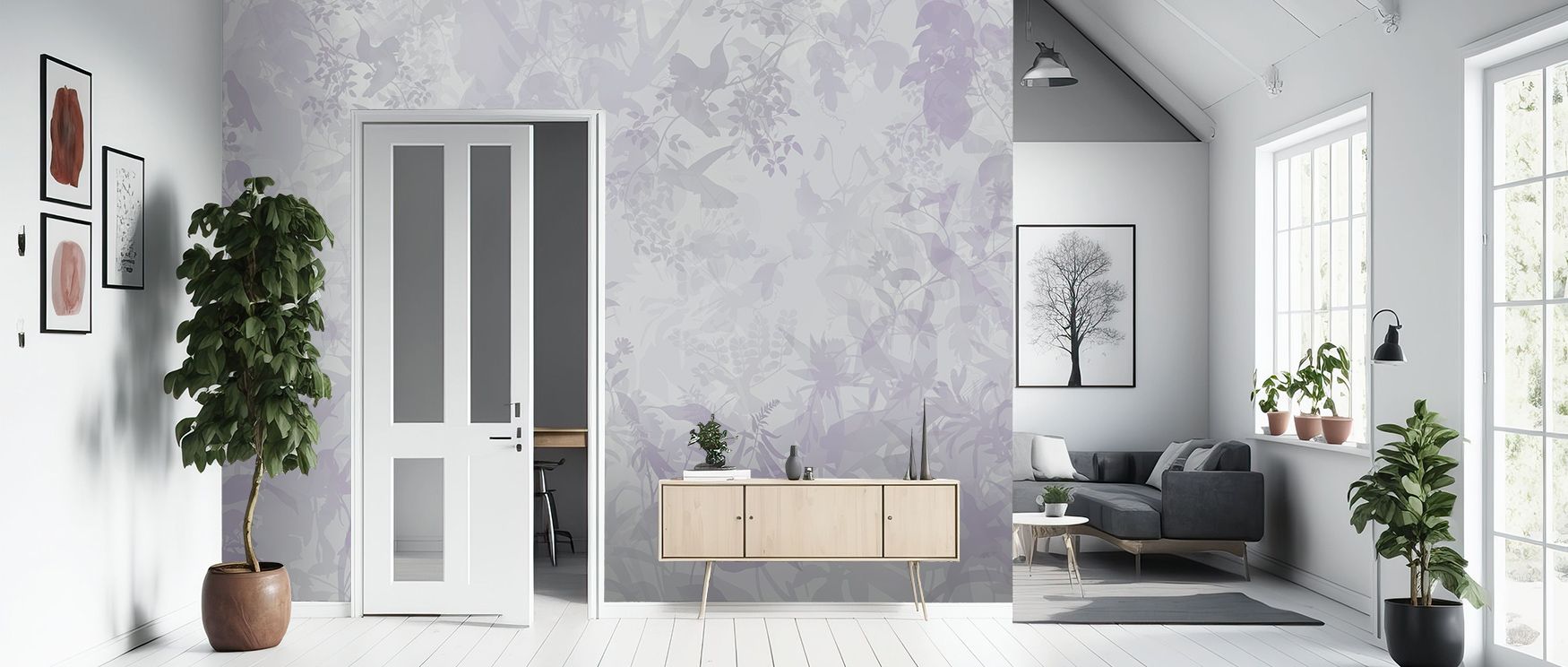 The Pink Watermark Birds Wallpaper radiates composure through avian repetition, where birds glide softly across pink tones. Its imagery enriches interiors with elegance and serenity, turning bedrooms or lounges into retreats filled with poetic artistry, n