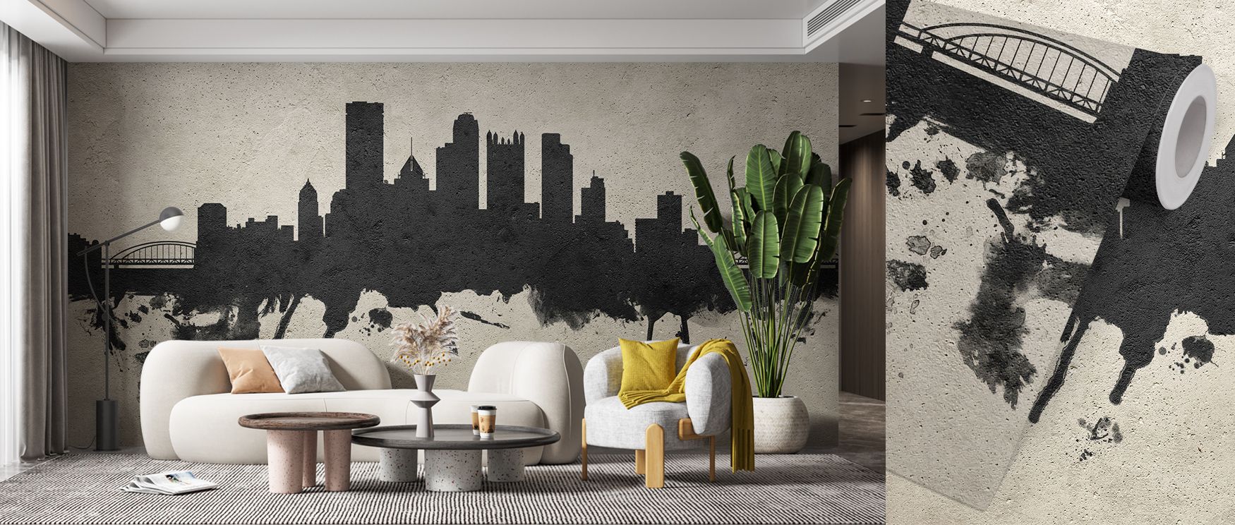 Every contour of Pittsburgh Pennsylvania Skyline Concrete Wallpaper suggests cultural strength as silhouettes rise across tonal depth. Its imagery enhances interiors with heritage charm, turning bedrooms or dining rooms into sanctuaries of balance. Walls 