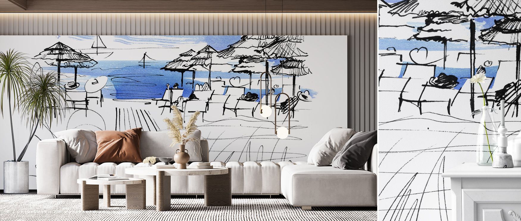 Across Plage Parasols Wallpaper, parasols shine brightly against skies of calm tone. The imagery enriches interiors with coastal balance, filling bedrooms or lounges with atmosphere of playfulness. Each wall becomes sanctuary of seaside artistry, offering