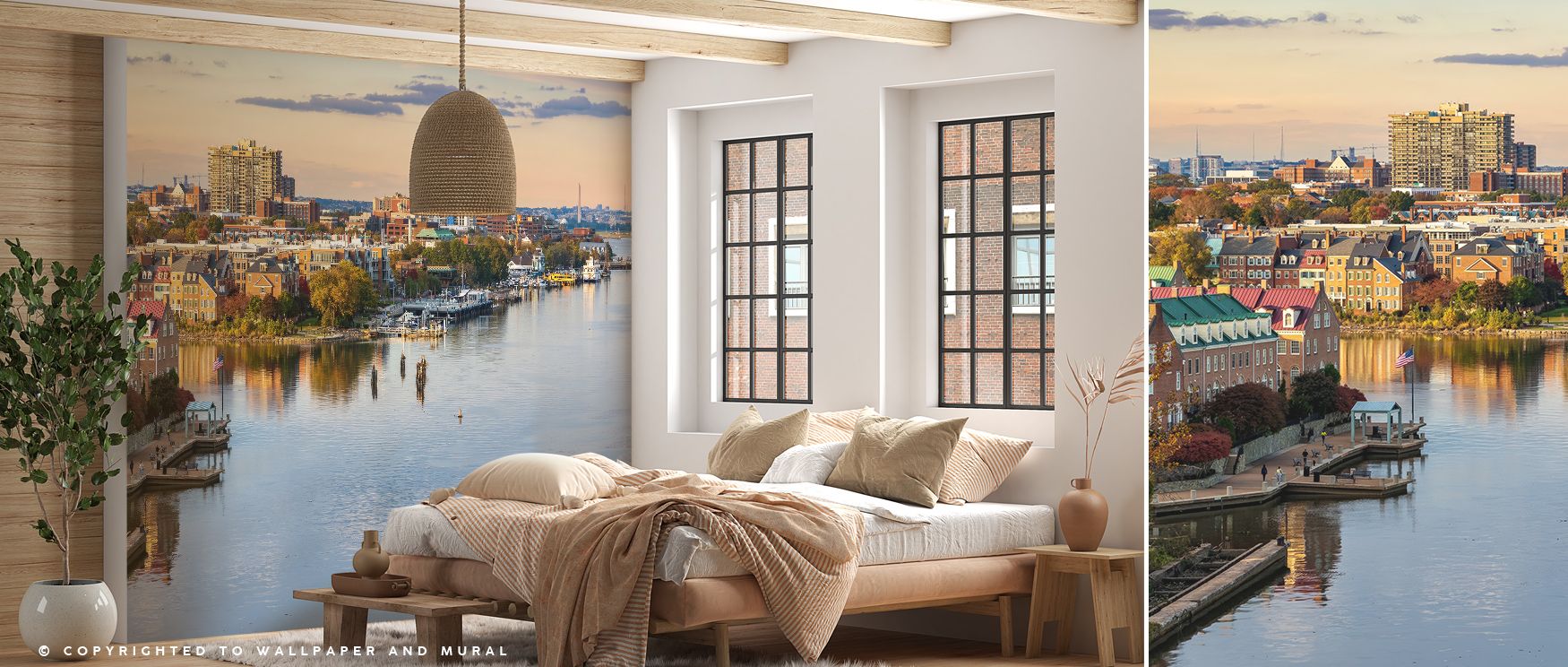 Potomac Views Wallpaper thrives on balance between movement and stillness where waters shimmer softly. Its imagery enriches interiors with calm beauty, offering bedrooms or dining rooms atmosphere of composure. Surfaces reflect artistry and natural grace,