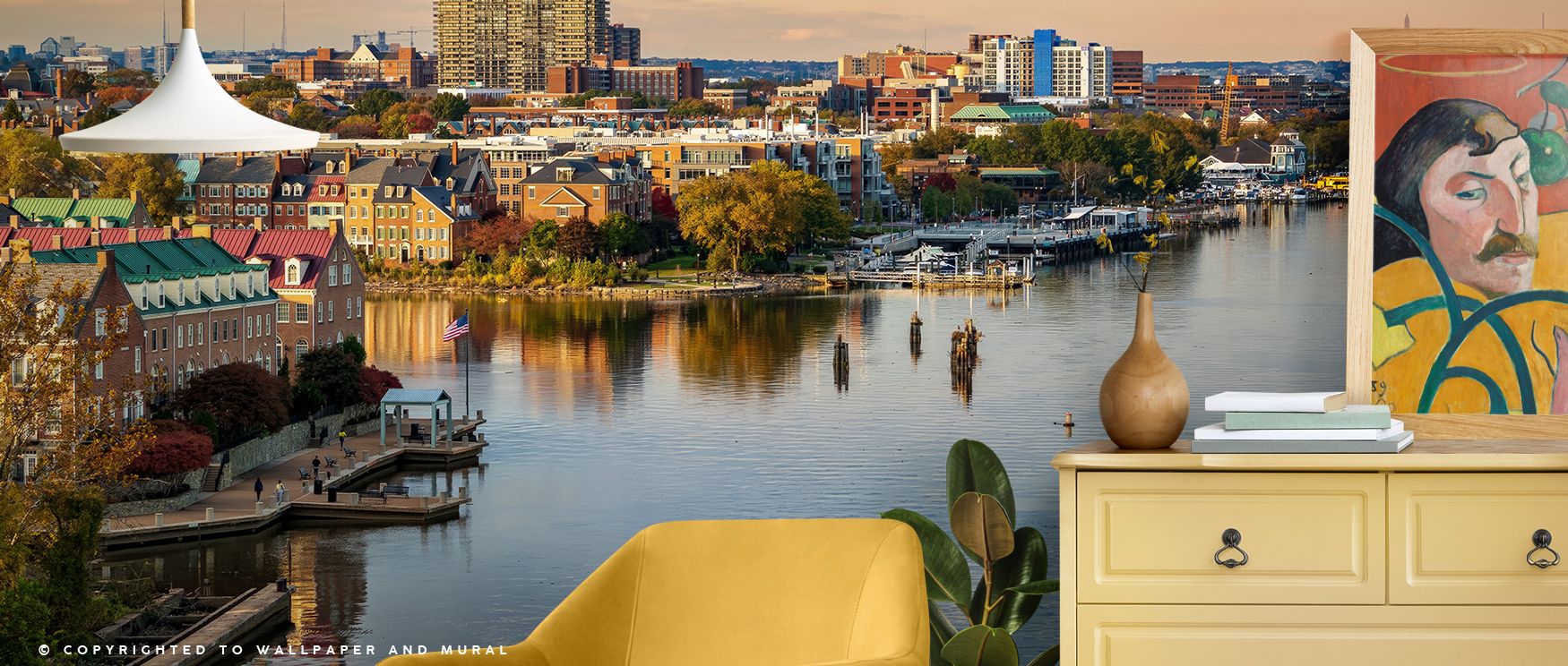 Potomac Views Wallpaper reveals natural grace through luminous imagery of river and sky. Its atmosphere enriches interiors with serenity, creating bedrooms or dining rooms filled with reflective calmness. Surfaces glow with artistry, offering retreats of 