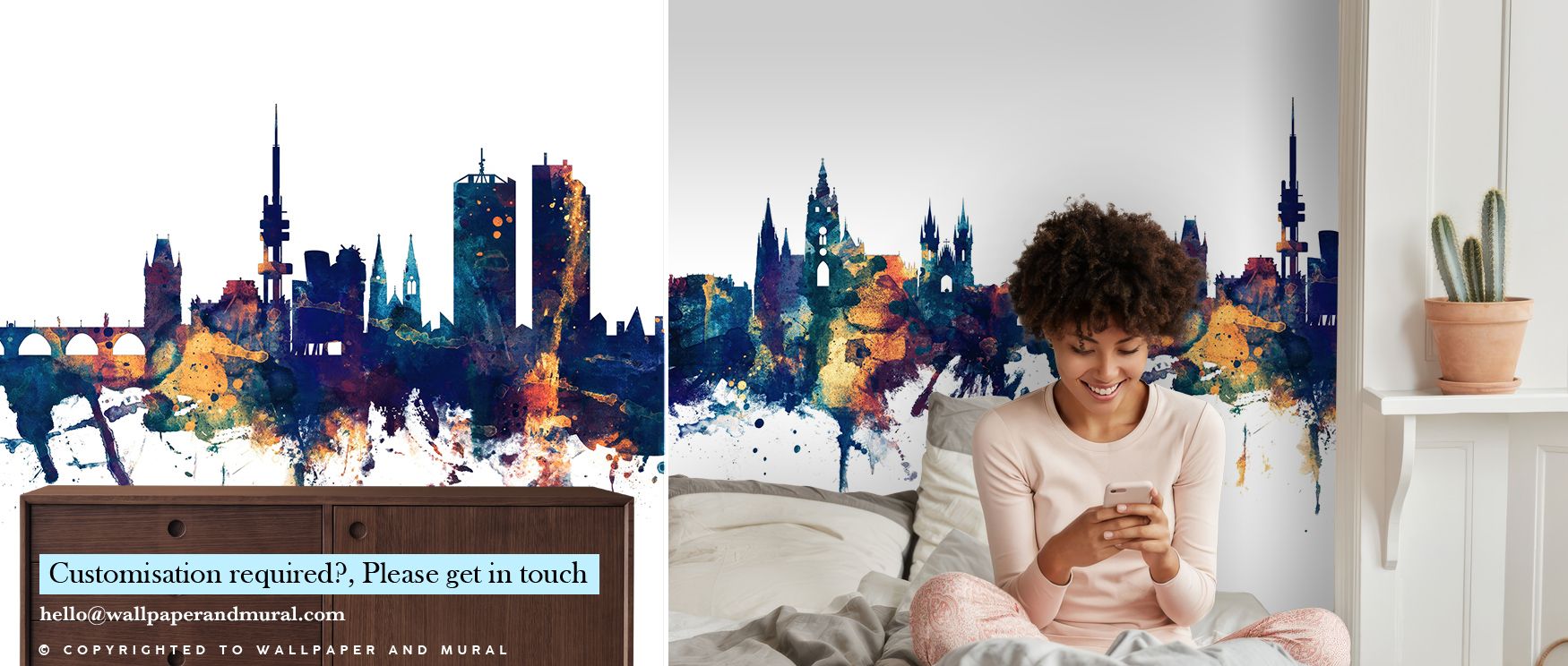 The Prague Skyline Blue & Bronze Wallpaper embodies grandeur through rooftops and domes rendered in luminous tones. Its imagery enriches interiors with composure, filling bedrooms or living rooms with balance. Walls glow with artistry, shaping sanctuaries