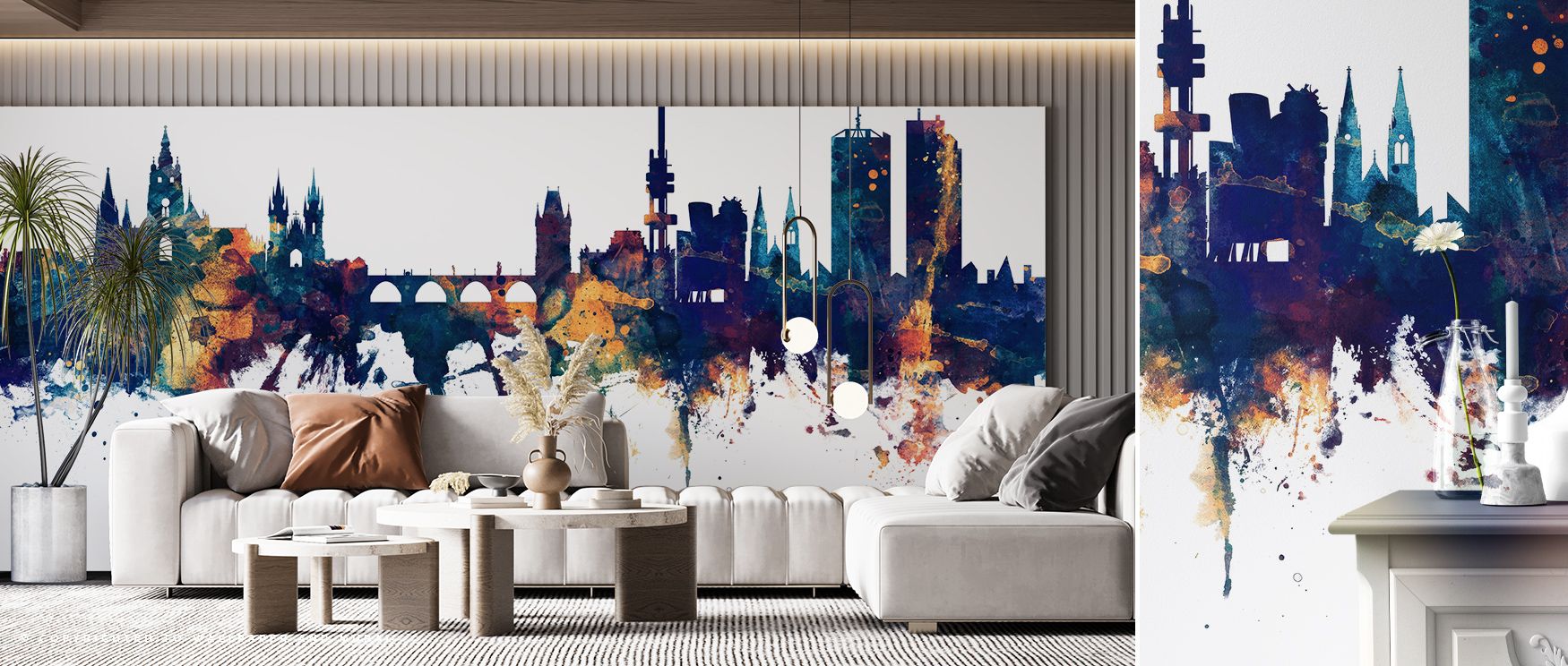 Prague Skyline Blue & Bronze Wallpaper reflects cultural pride as domes and rooftops glow across blue depths. Its imagery enriches interiors with balance, turning bedrooms or living rooms into sanctuaries of sophistication. Walls glow with rhythm of artis