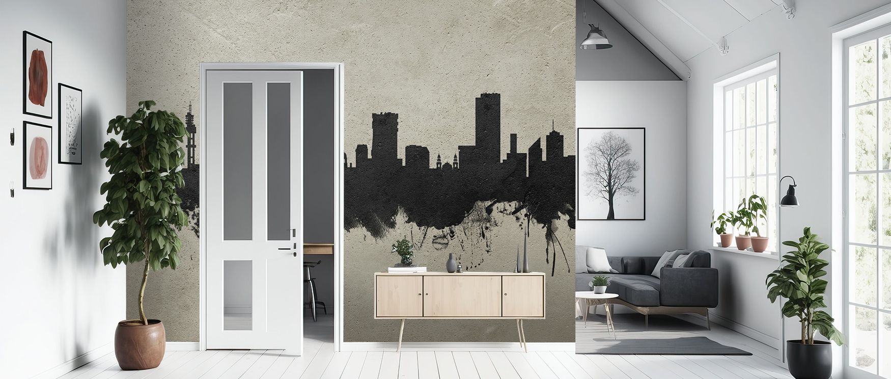 Across Pretoria South Africa Skyline Concrete Wallpaper, buildings stretch in muted clarity against tonal depths. The imagery enriches interiors with balance, turning bedrooms or lounges into retreats filled with cultural charm. Each wall becomes sanctuar