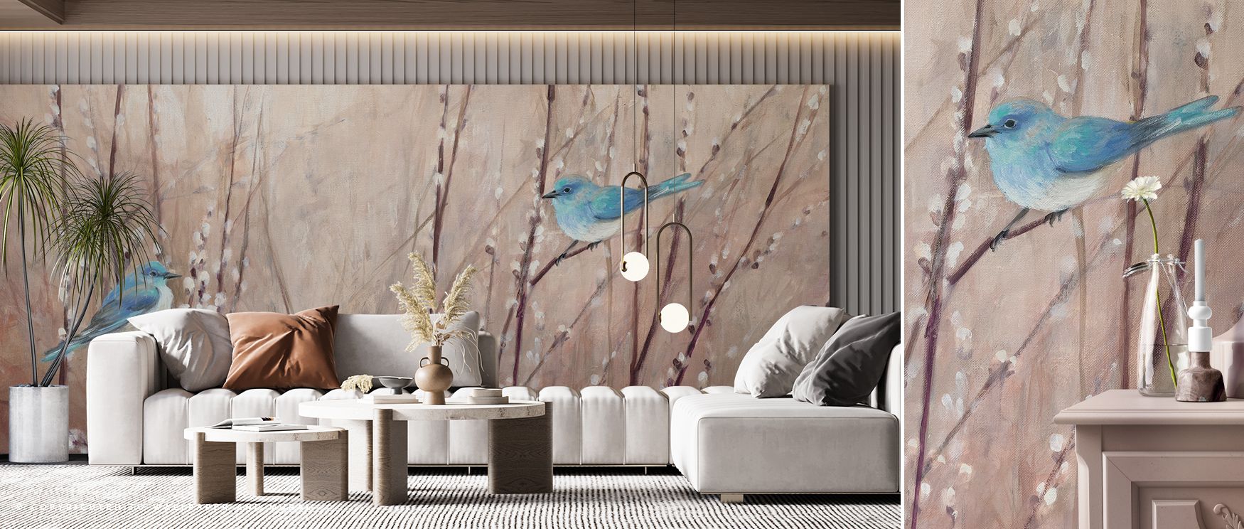 Pretty Birds Wallpaper thrives on rhythm of charm as colorful motifs align across imagery. The design enriches interiors with energy, filling bedrooms or living rooms with vibrancy. Surfaces glow with artistry, shaping poetic retreats enriched by tropical