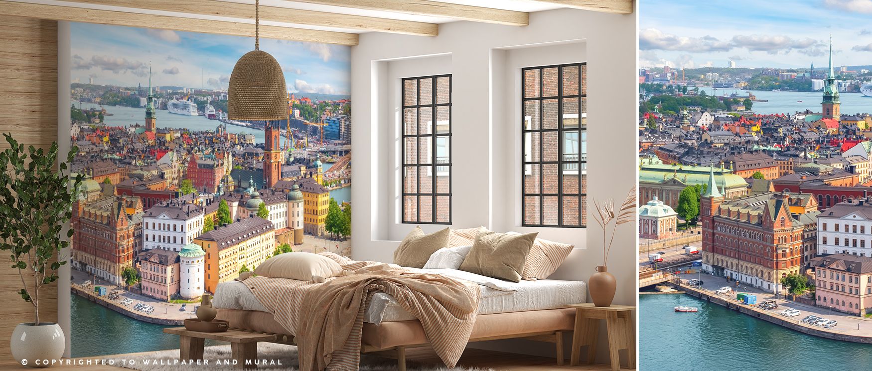 Quays of Stockholm Wallpaper thrives on waterfront harmony where silhouettes rise across tonal imagery. Its design enriches interiors with cultural elegance, filling bedrooms or dining rooms with atmosphere of refinement. Walls glow with artistry, offerin