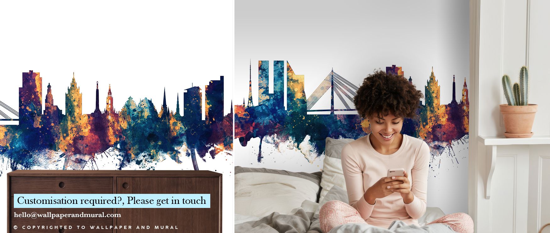 The Riga Latvia Skyline Blue & Bronze Wallpaper radiates composure as architecture glows across layered tones. Interiors glow with sophistication, turning bedrooms or living rooms into sanctuaries of refinement. Each surface reflects artistry, shaping ret