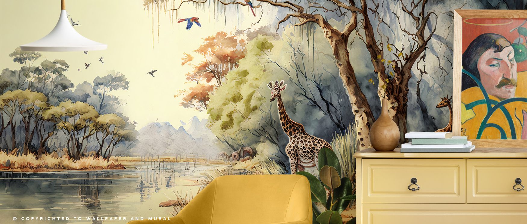 River Scene of Kenya Wallpaper thrives on reflective rhythm where waters move across calm horizons. Its design enriches interiors with serenity, filling bedrooms or dining rooms with composure. Surfaces glow with artistry, shaping poetic retreats enriched