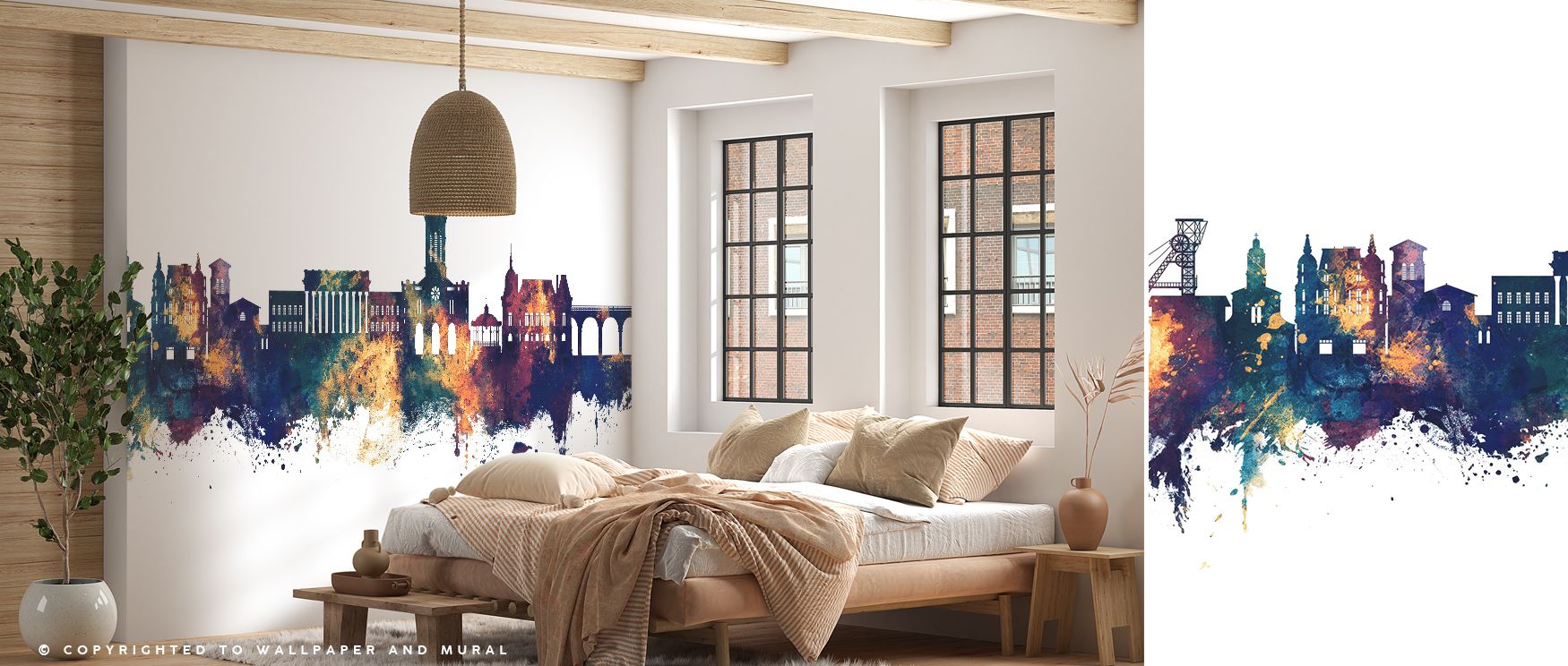 This Saint-Étienne France Skyline Blue & Bronze Wallpaper captures strength of rooftops rising against luminous skies. Its imagery enriches bedrooms or dining rooms with composure. Walls glow with artistry, shaping interiors into cultural havens where her