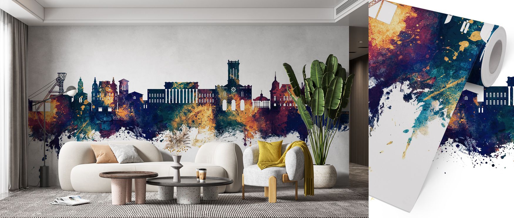 Every contour in Saint-Étienne France Skyline Blue & Bronze Wallpaper reflects artistry, rooftops illuminated in harmony of tones. Interiors glow with sophistication, enriching bedrooms or dining rooms with resonance. Walls glow with balance, shaping poet