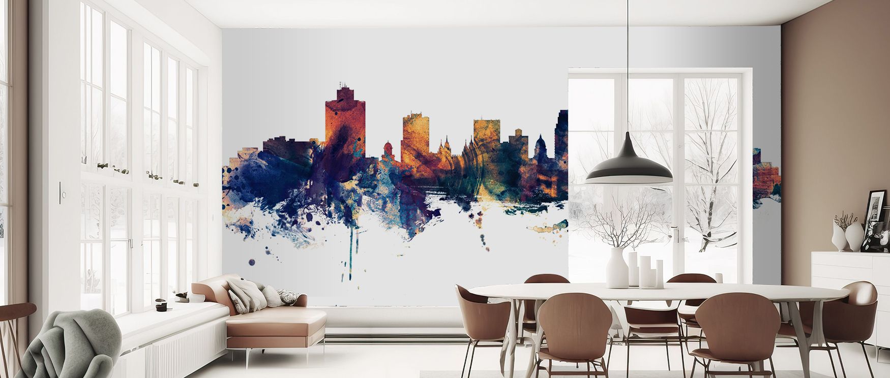 Salt Lake City Utah Skyline Blue & Bronze Wallpaper thrives on tonal balance where rooftops shimmer across horizons. Its imagery enriches bedrooms or dining rooms with resonance. Walls glow with artistry, shaping retreats enriched by sophistication where 