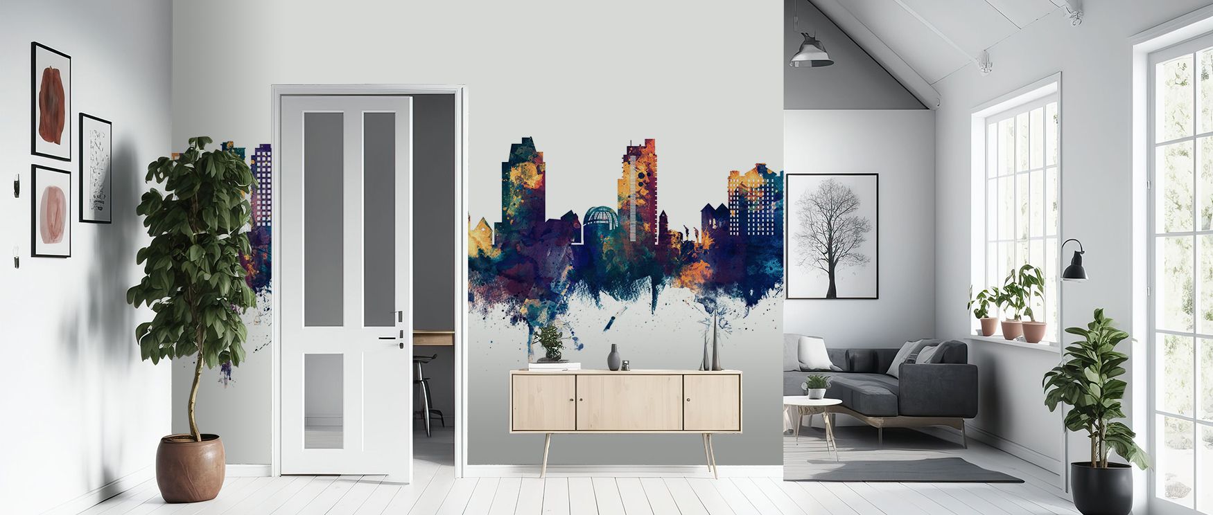Across San Jose California Skyline Blue & Bronze Wallpaper, rooftops stretch luminous against tonal skies of balance. Interiors glow with refinement, enriching lounges with resonance. Surfaces glow with artistry, shaping retreats enriched by cultural prid