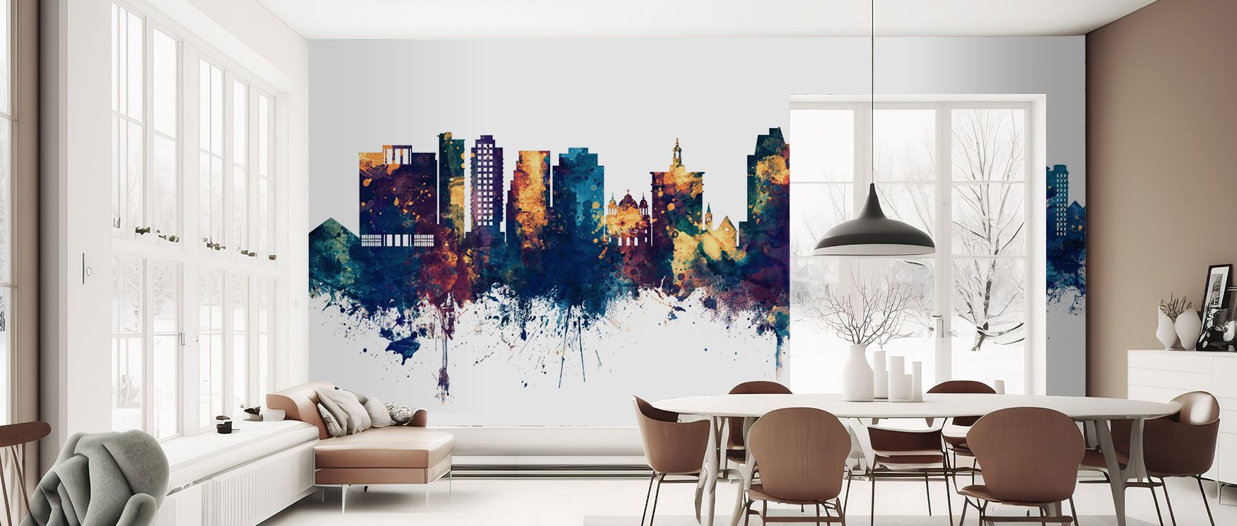 The imagery of San Jose California Skyline Blue & Bronze Wallpaper radiates elegance as rooftops glow luminous in tonal depth. Interiors glow with resonance, enriching bedrooms or living rooms with refinement. Surfaces glow with artistry, shaping sanctuar