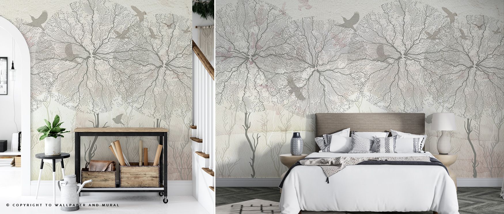 The imagery of Shade of Trees Wallpaper radiates tranquility as trees unfold gracefully across tonal imagery. Interiors glow with refinement, enriching bedrooms or living rooms with serenity. Walls glow with artistry, shaping poetic retreats enriched by b