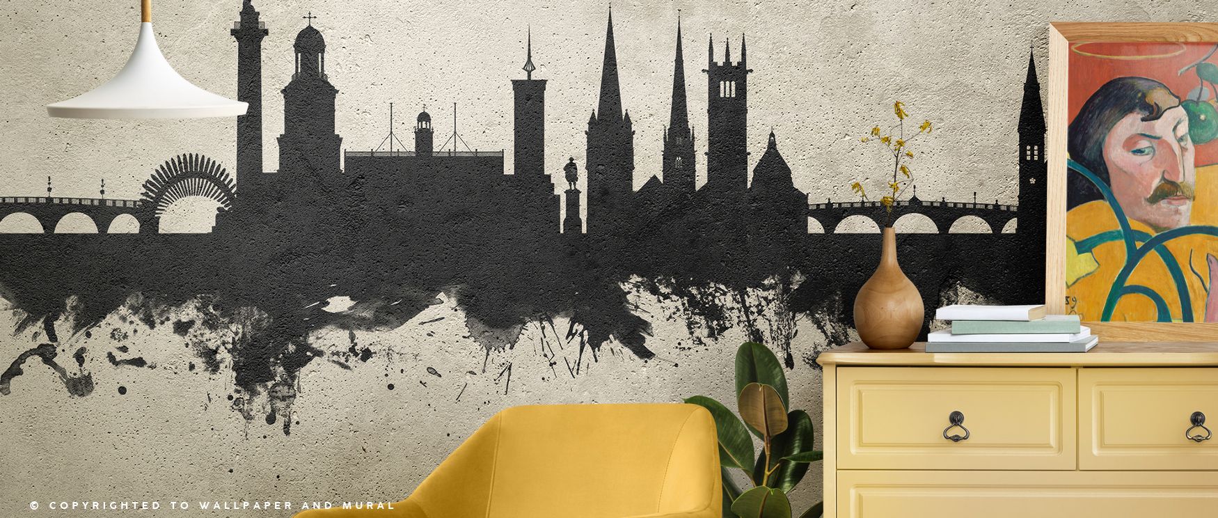 Shrewsbury England Skyline Concrete Wallpaper thrives on heritage pride where muted silhouettes align in tonal imagery. Its design enriches bedrooms or dining rooms with resonance. Walls glow with artistry, shaping retreats enriched by composure where her