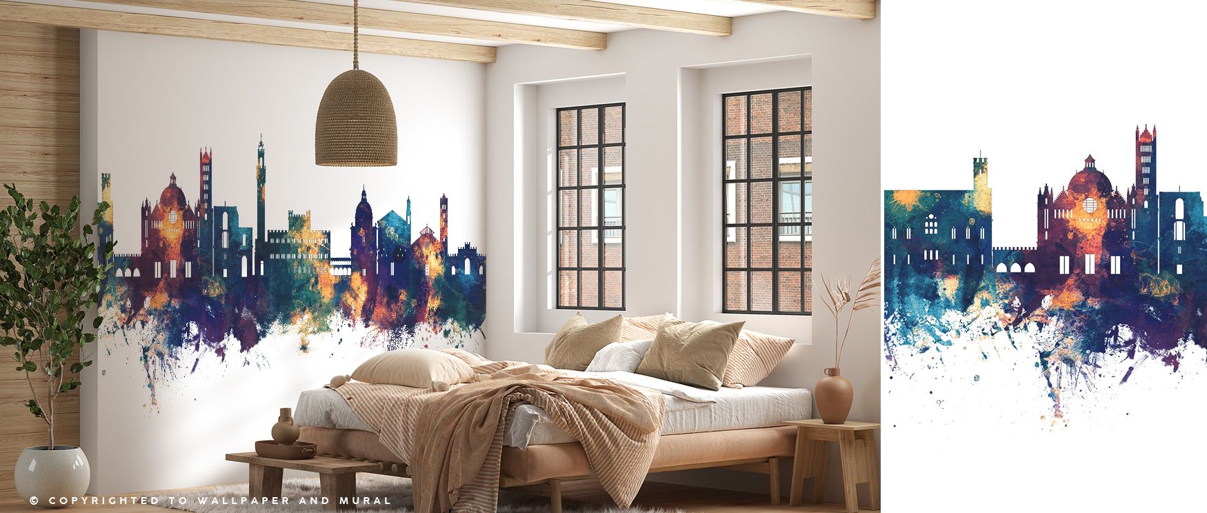 This Siena Italy Skyline Blue & Bronze Wallpaper captures cultural elegance where rooftops glow luminous in tonal depth. Its design enriches bedrooms or dining rooms with resonance. Walls glow with artistry, shaping retreats enriched by composure where so