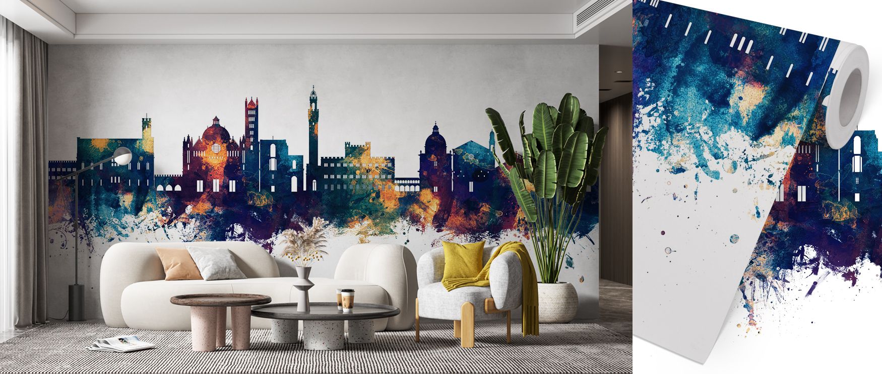 Every contour of Siena Italy Skyline Blue & Bronze Wallpaper reflects artistry where rooftops shine luminous across tonal resonance. Interiors glow with refinement, enriching bedrooms or dining rooms with resonance. Walls radiate sophistication, shaping p