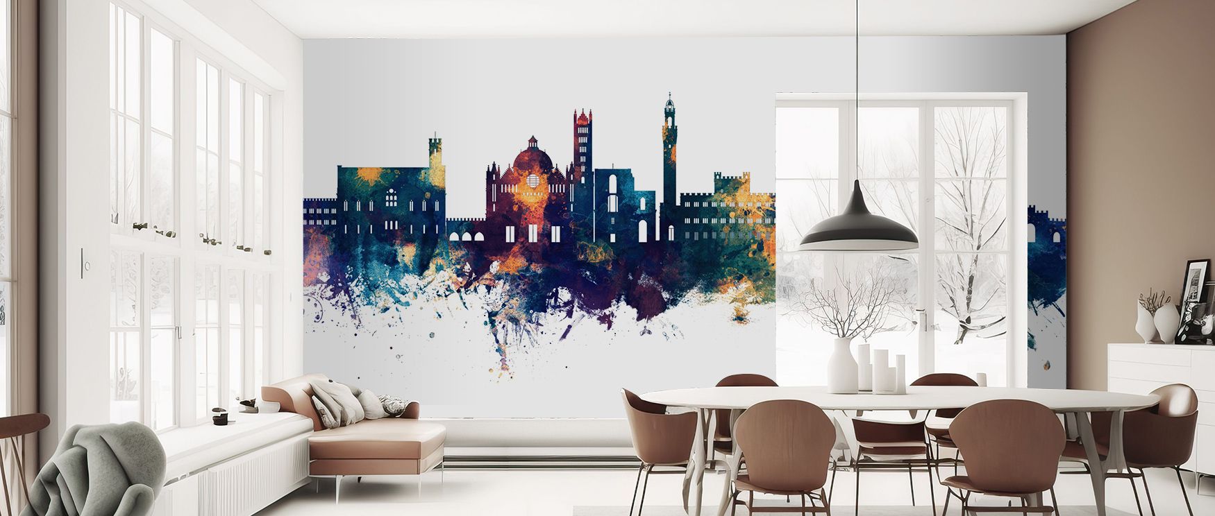 The imagery of Siena Italy Skyline Blue & Bronze Wallpaper radiates sophistication where rooftops glow luminous in tonal imagery. Interiors glow with refinement, enriching bedrooms or living rooms with resonance. Walls glow with artistry, shaping retreats