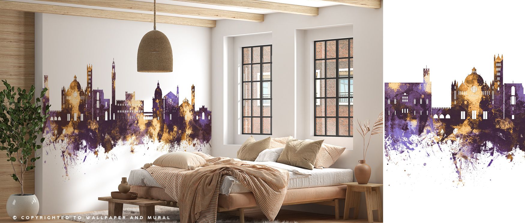 This Siena Italy Skyline Purple & Gold Wallpaper embodies cultural refinement where rooftops glow luminous in regal tones. Its design enriches bedrooms or dining rooms with resonance. Walls glow with artistry, shaping retreats enriched by sophistication w