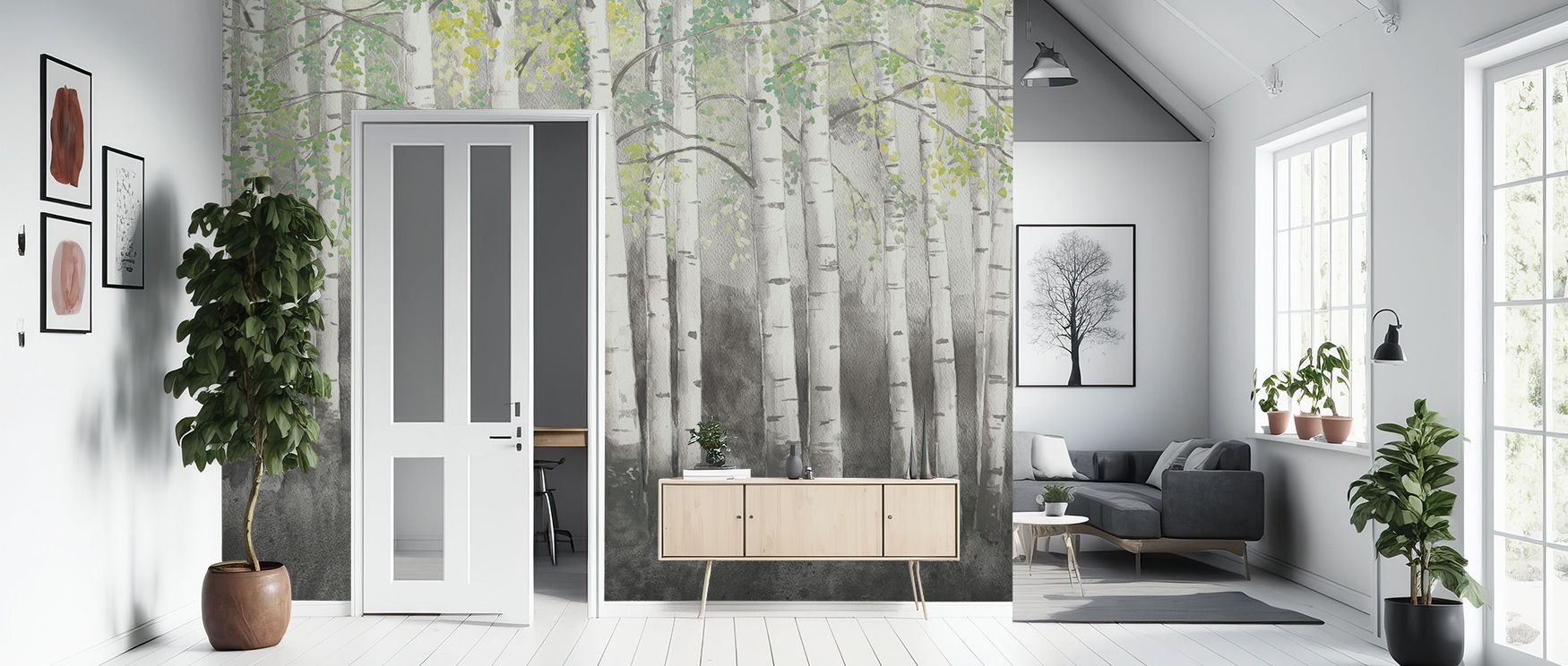 Soft Birches Charcoal Wallpaper reflects woodland refinement where trees emerge gracefully in tonal imagery. Its design enriches bedrooms or living rooms with serenity. Walls glow with artistry, shaping retreats enriched by natural charm where balance thr