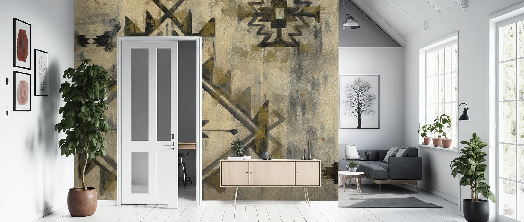 Across Southwest Design VI Wallpaper, bold shapes and warm hues weave imagery of cultural energy. Interiors glow with refinement, enriching lounges with resonance. Walls glow with artistry, shaping poetic retreats enriched by composure where desert presen