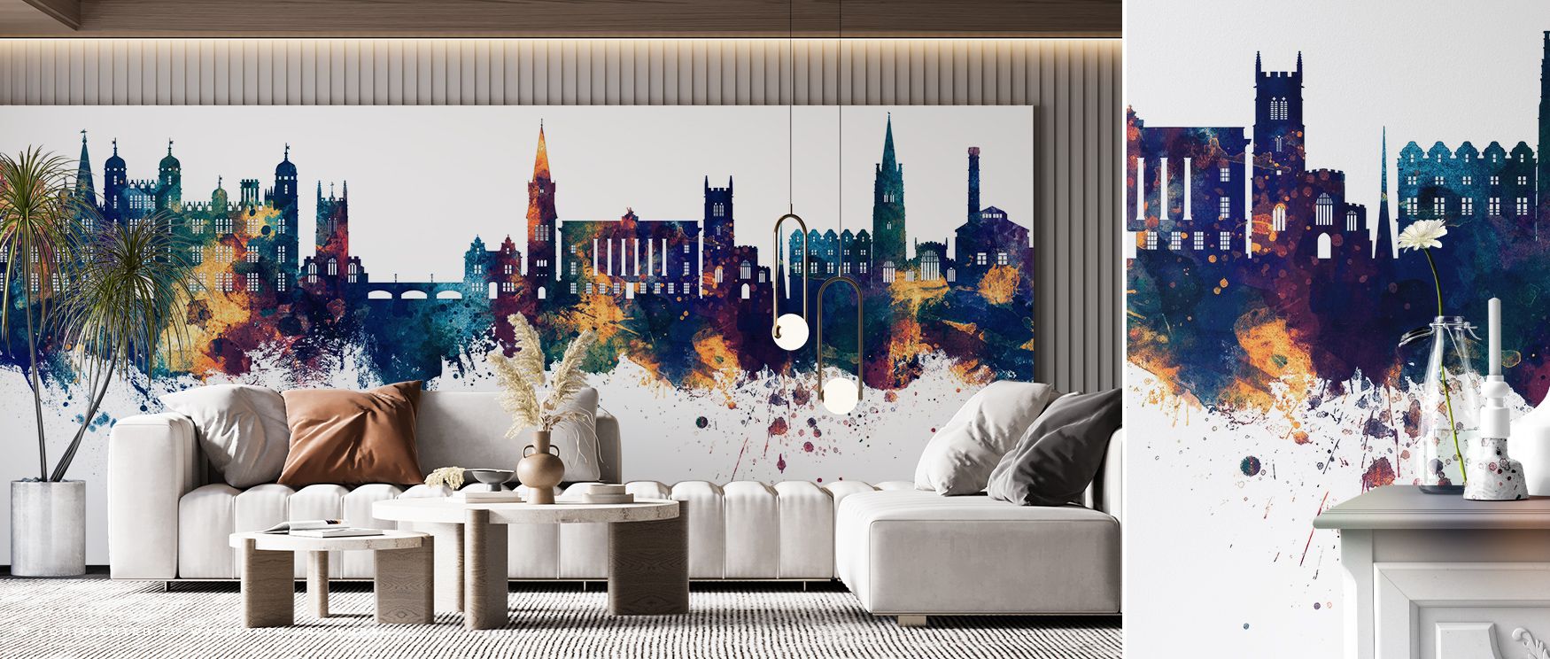 Stamford England Skyline Blue & Bronze Wallpaper reflects poise where architectural silhouettes shine luminous across tonal imagery. Its design enriches bedrooms or living rooms with refinement. Walls glow with artistry, shaping retreats enriched by reson