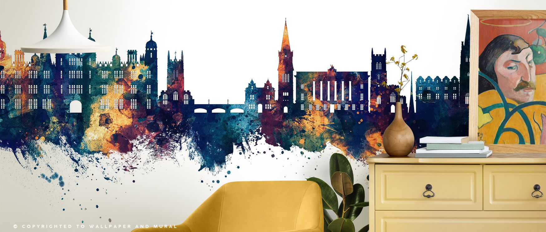Stamford England Skyline Blue & Bronze Wallpaper thrives on imagery of elegance where bronze tones shimmer across skyline silhouettes. Its design enriches bedrooms or dining rooms with sophistication. Walls glow with artistry, shaping retreats enriched by