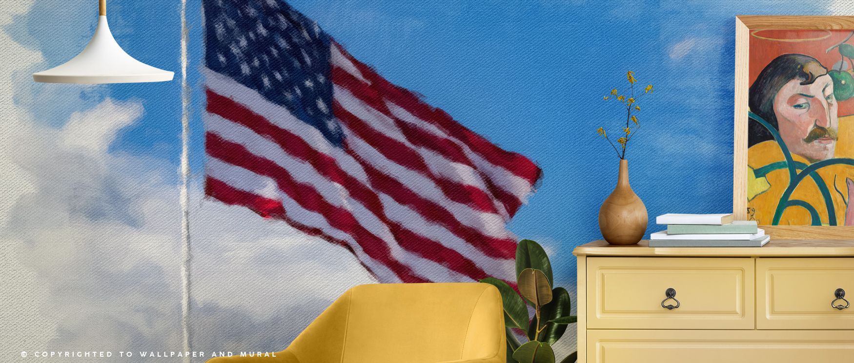 Across Stars and Stripes on Canvas Wallpaper, stars gleam softly against fields of deep blue, while stripes glow with rhythmic tone. Interiors glow with refinement, enriching lounges with patriotic charm. Walls glow with artistry, shaping poetic retreats 