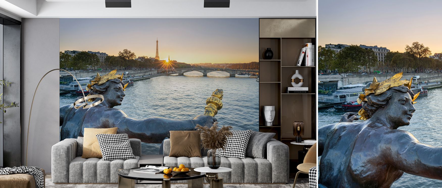 The imagery of Statue of the Nymphe de la Néva Wallpaper radiates elegance where sculpture glows softly across tonal calm. Interiors glow with refinement, enriching bedrooms or living rooms with composure. Walls glow with artistry, shaping retreats enrich