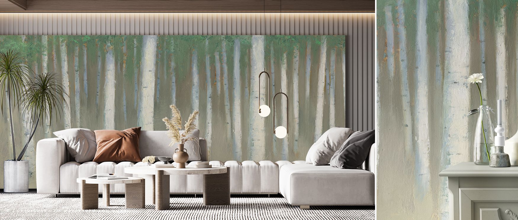 Summer Birch Wallpaper reflects balance where birch motifs glow luminous in tonal calm. Its design enriches bedrooms or living rooms with vitality. Walls glow with artistry, shaping retreats enriched by resonance where seasonal charm thrives naturally acr